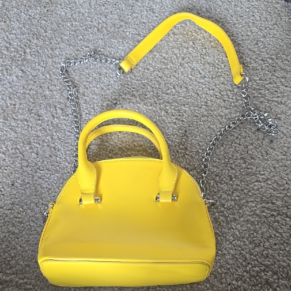 Yellow Handbag with Chain Strap